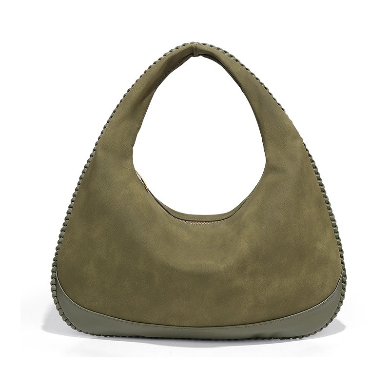 Half Moon Bag Suede - حقيبة كتف عصرية ذات سعة كبيرة