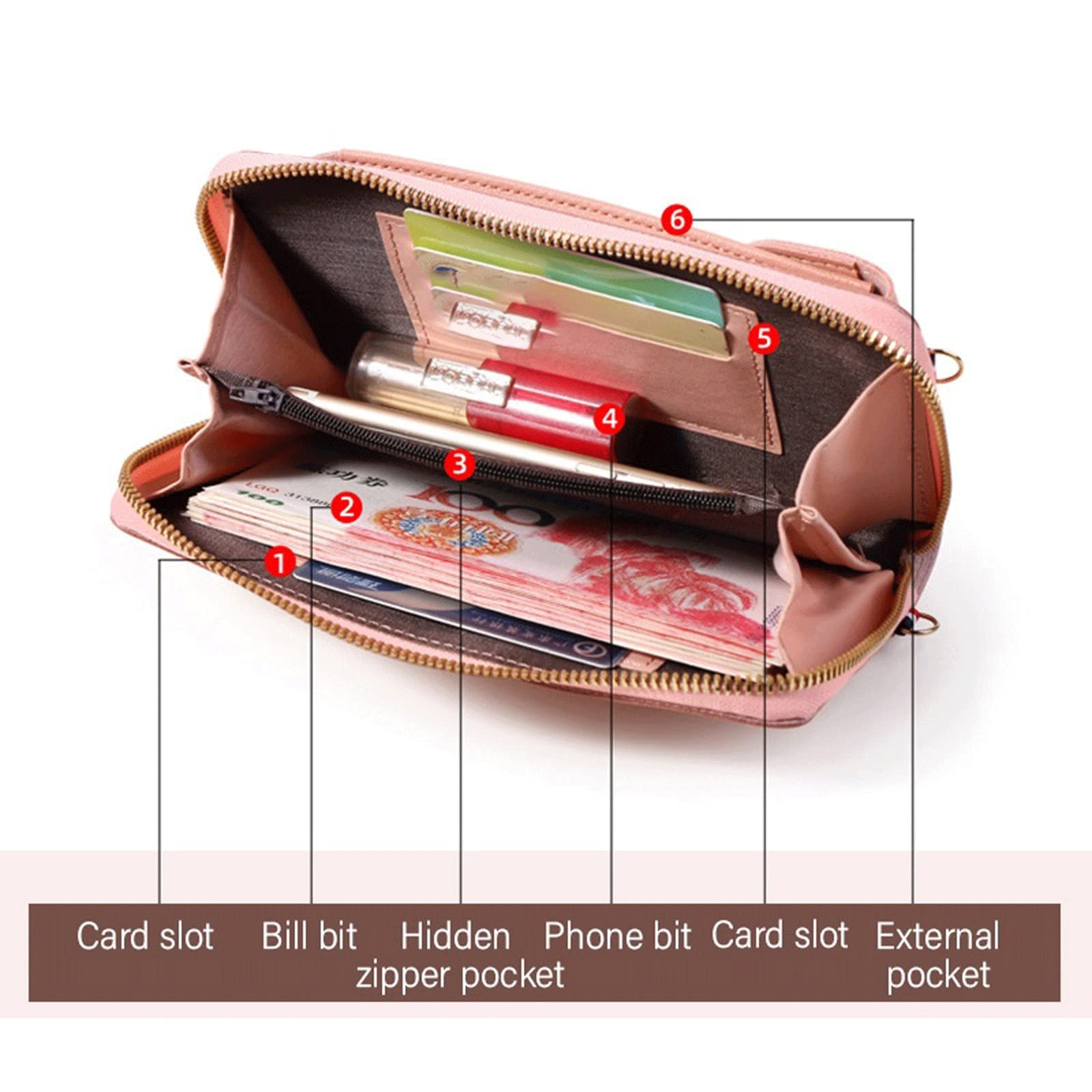 حقيبة كتف نسائية صغيرة، حقائب  - مراجعة Wristlet Wallet Zipper وسعره