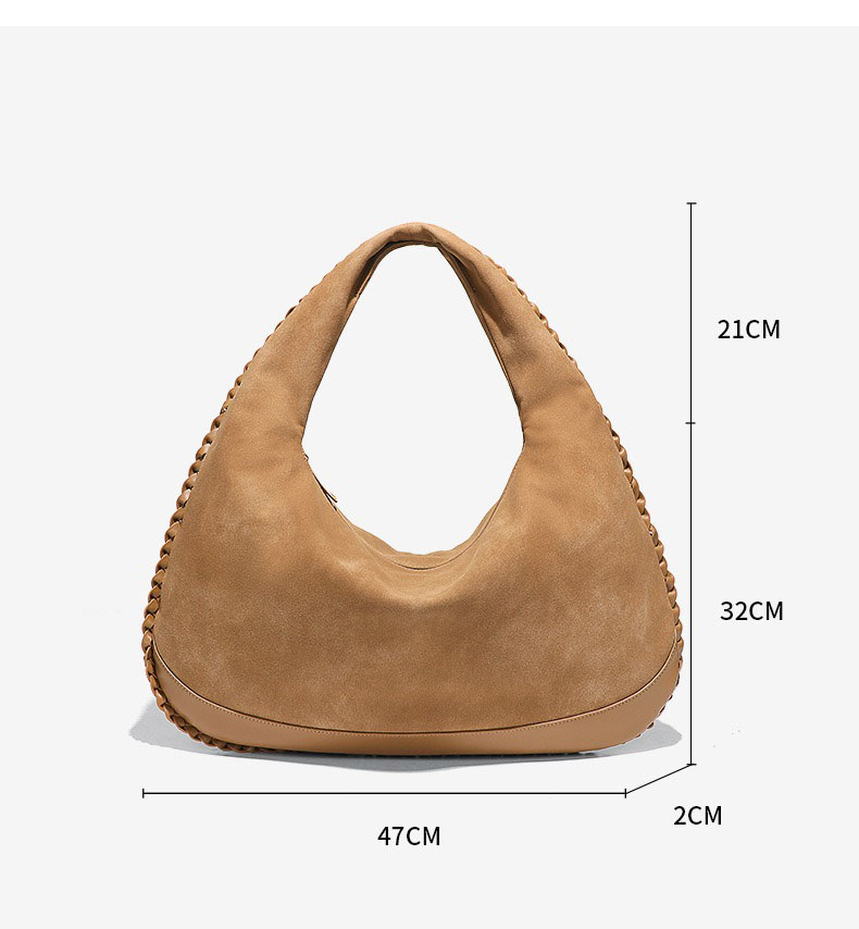 حقيبة كتف عصرية ذات سعة كبيرة  - مراجعة Half Moon Bag Suede وسعره