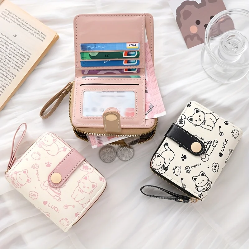 محفظة نسائية قصيرة ثلاثية الطي - مراجعة Wristlet Wallet Zipper وسعره