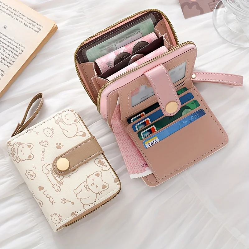 محفظة نسائية قصيرة ثلاثية الطي - مراجعة Wristlet Wallet Zipper وسعره