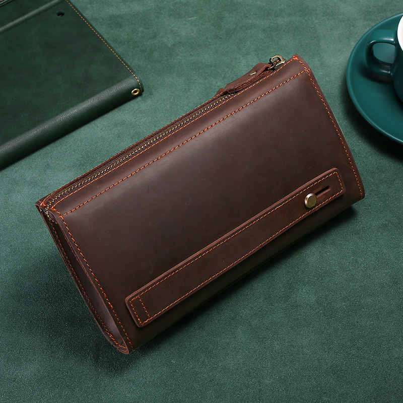 حقيبة يد رجالية طويلة من الجلد - مراجعة Accordion Wallet Zip وسعره