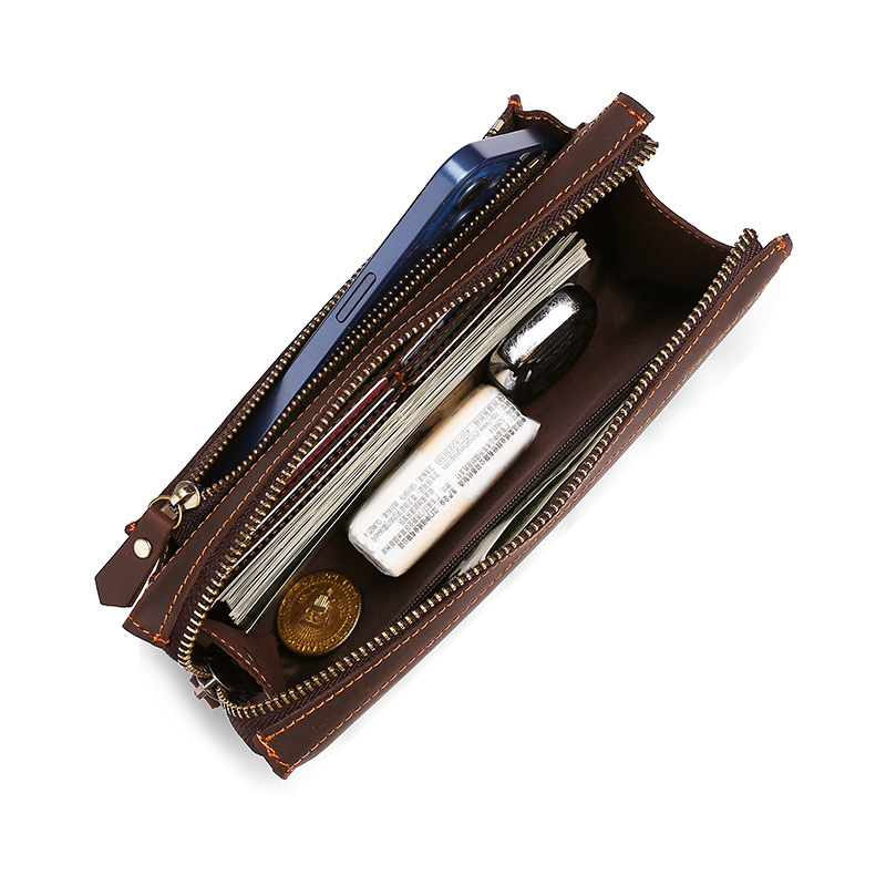حقيبة يد رجالية طويلة من الجلد - مراجعة Accordion Wallet Zip وسعره