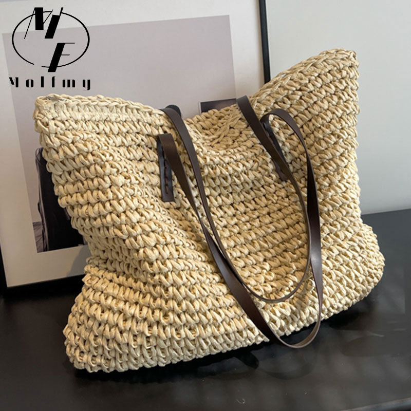 القش المنسوجة حمل الحقائب عارض - مراجعة Luxury Bags Big وسعره